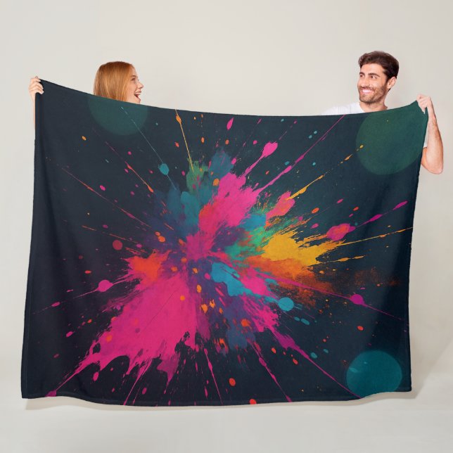 explotion of colours fleece blanket (In Situ)