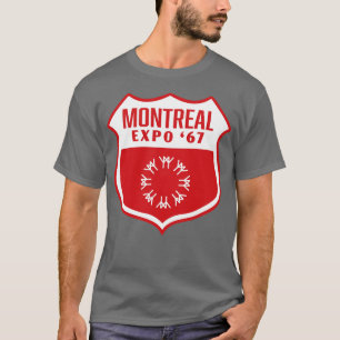 Expo 67 Montreal Worlds Fair Retro Shield White on T-Shirt