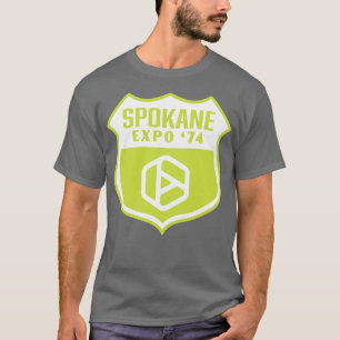 Expo 74 Spokane Worlds Fair Retro Shield White on T-Shirt