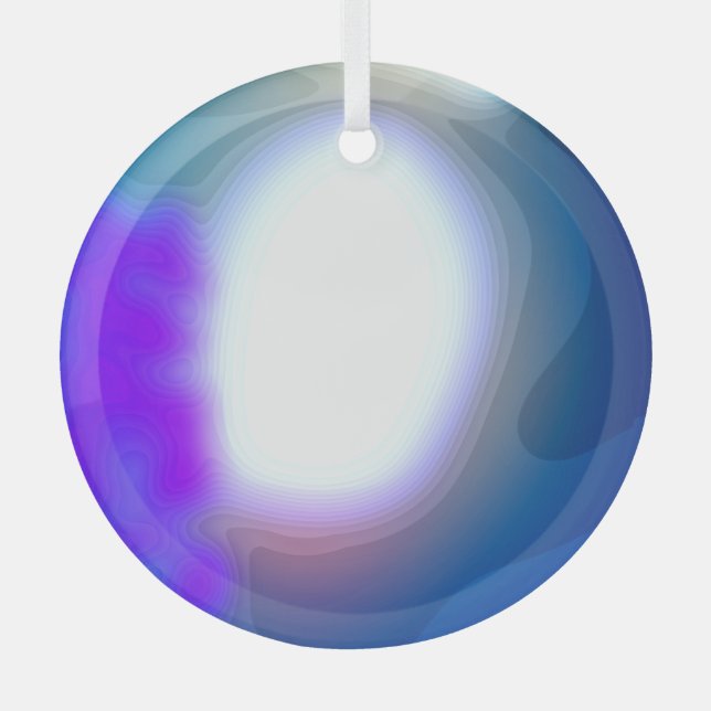 Exposed 7003 Blue And Purple Abstract Art Glass Tree Decoration (Front)