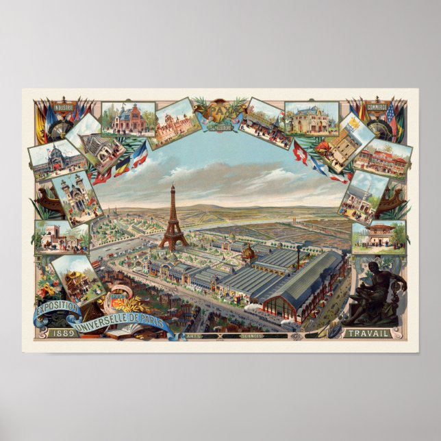 Exposition Universelle Paris Vintage Poster 1889 (Front)