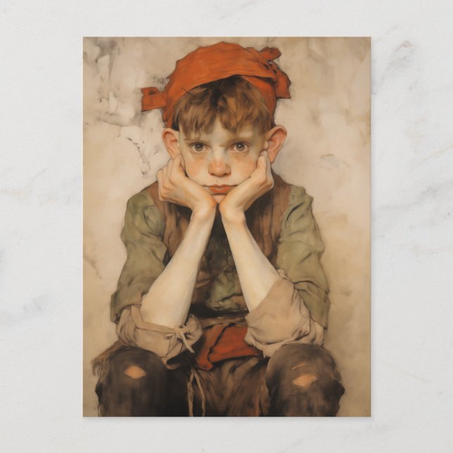 Expresionist Christmas Elf 2 Holiday Postcard (Front)