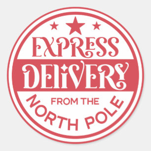Express Delivery from the North Pole Classic Round Sticker