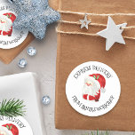 Express Delivery Santa's Workshop Father Christmas Classic Round Sticker<br><div class="desc">Express delivery from santa's workshop - cute christmas stickers for kids with Father Christmas and whimsical typography.</div>