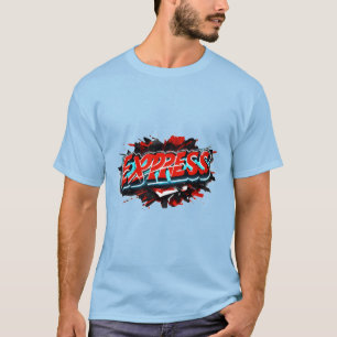 EXPRESS: Graffiti-Style 3D Metallic T-Shirt Design