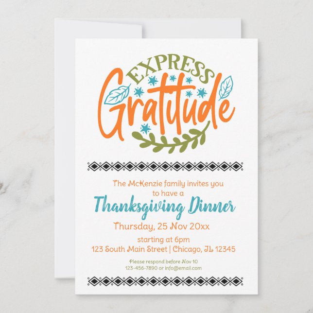 Express Gratitude Invitation (Front)