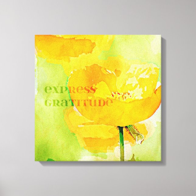 Express Gratitude Orange Poppy Canvas Print (Front)