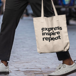 Express Inspire Repeat Motivational Inspirational Tote Bag