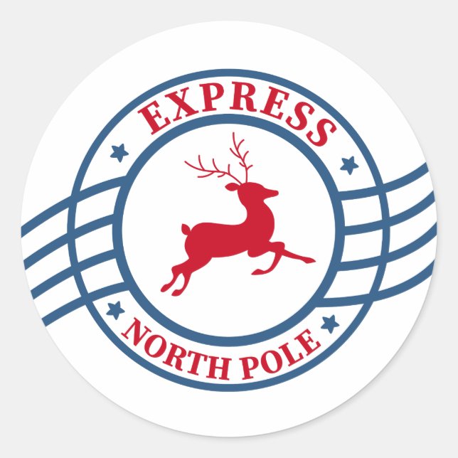 express northpole logo classic round sticker (Front)