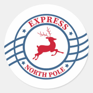 express northpole logo classic round sticker