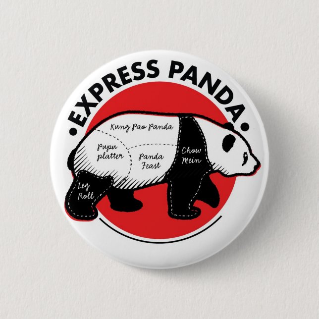 Express Panda 6 Cm Round Badge (Front)