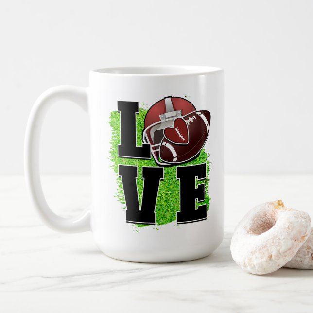 Express Your Love for Football  Coffee Mug (With Donut)