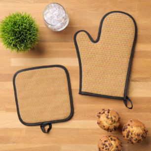 Express your Style with Vibrant Orange and Yellow Oven Mitt & Pot Holder Set