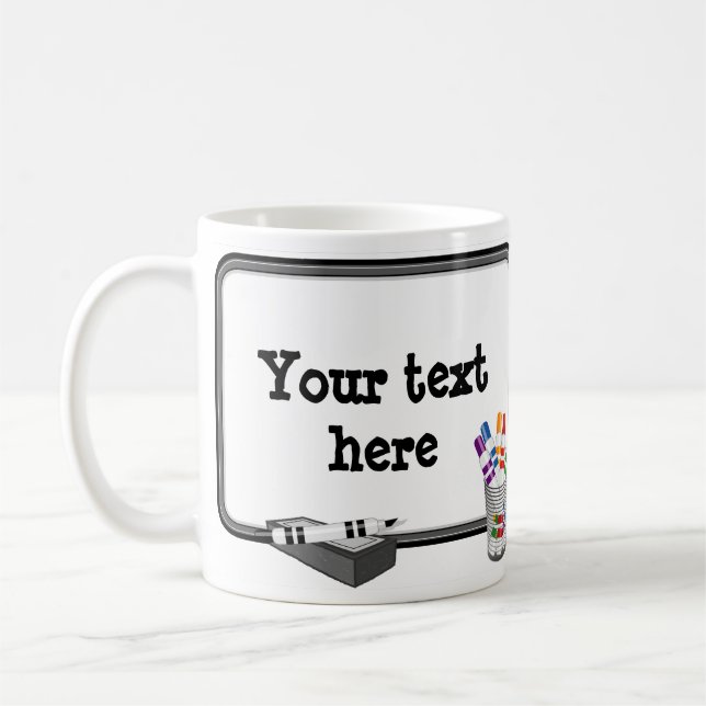 Express Yourself: Custom Message Whiteboard  Coffee Mug (Left)