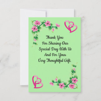 Express Yourself Floral Wedding Thank You Card