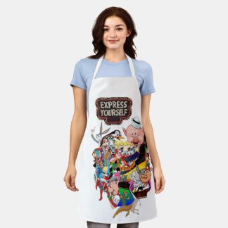Express Yourself Retro Cartoon Collage Kitchen Apr Apron