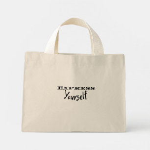 Express Yourself Tote Bag Minimalist Quote Reusa