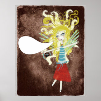 Express yourself unique whismical art doll illustr poster
