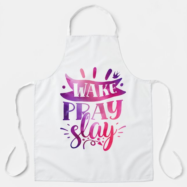 Express Yourself - Wake Pray Slay - Pink Apron (Front)