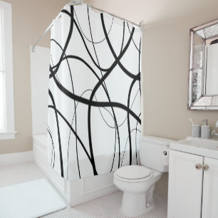 Expression in Black and White Shower Curtain