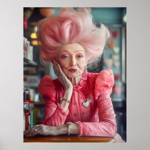 Expression of Love Kiss of Timeless Grace in Pink Poster