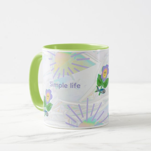 Expressionism Looks: Simple Life Brings Happy Days Mug (Front Left)