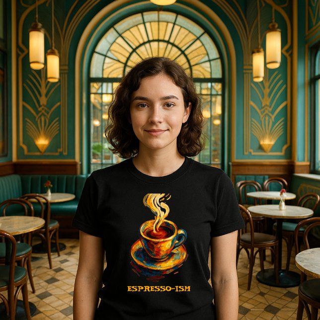 Expressionism Painting of Espresso Coffee Cup T-Shirt (Creator Uploaded)