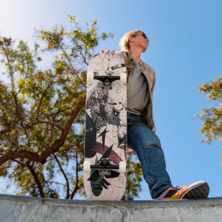 " Expressionism Skateboard: Unique Mixed Media  Skateboard
