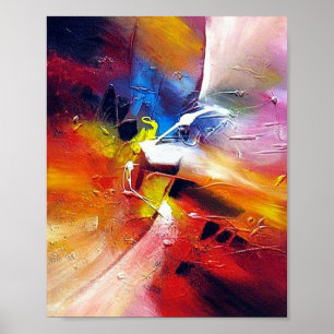 Expressionist Abstract Style Art Painting Colourfu Poster