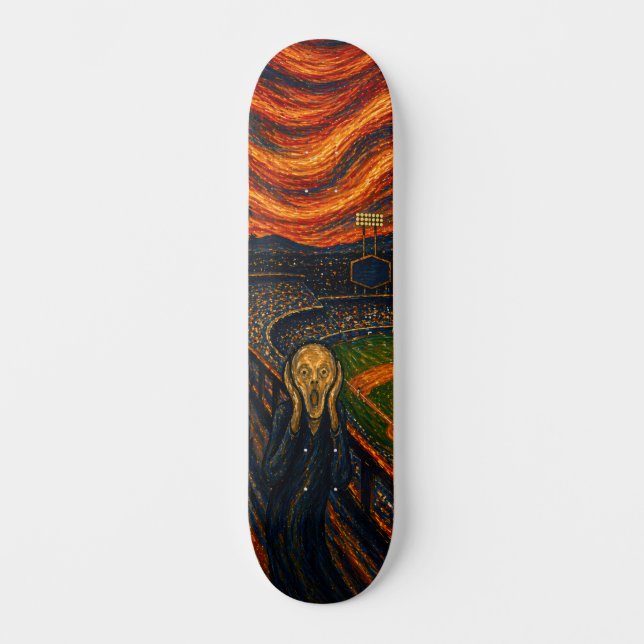 Expressionist Baseball Stadium Skateboard Deck (Front)