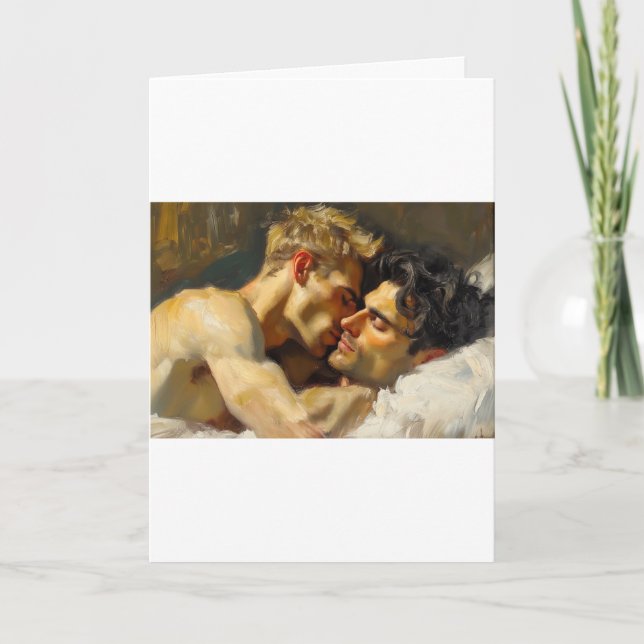 Expressionist Embrace on Pale Ochre Card (Front)