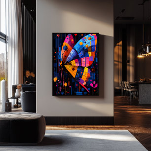 Expressionist Geometry Butterfly – Vibrant Art Poster