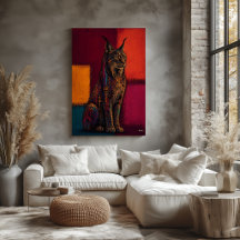 Expressionist Lynx in Colour Fields Abstract Poste