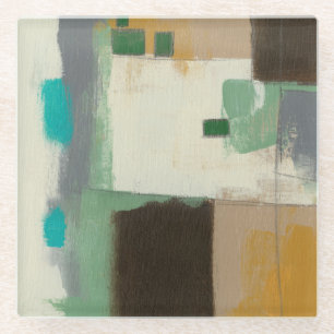 Expressionist Painting with Heavy Brush Strokes Glass Coaster