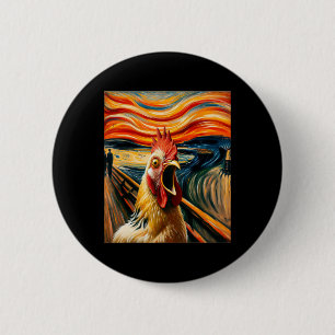 Expressionist Scream Parody Funny Painting Art Hum 6 Cm Round Badge