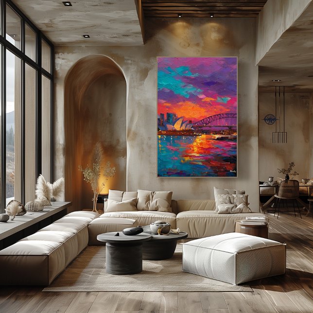 Expressionist Sydney Skyline Vibrant Harbour City Poster (Creator Uploaded)