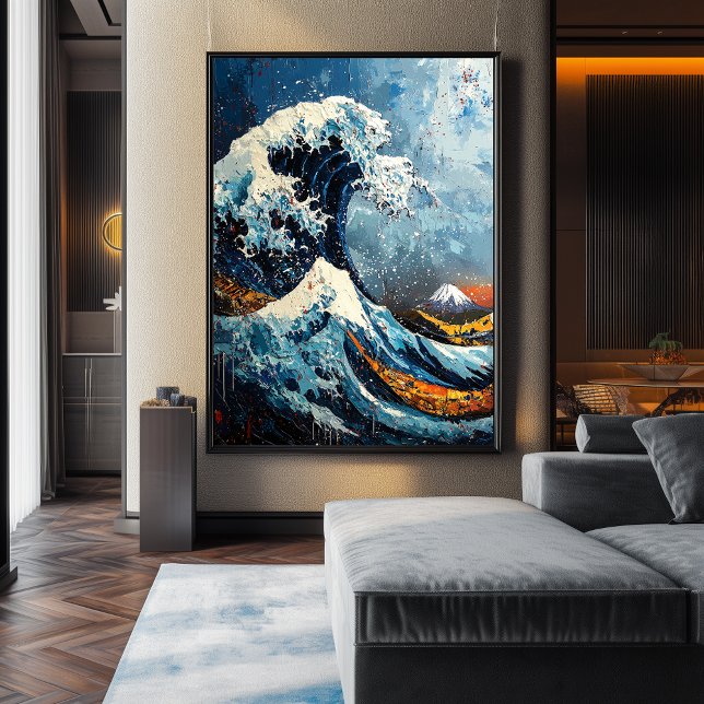 Expressionist The Great Wave Bold Reinterpretation Poster (Creator Uploaded)