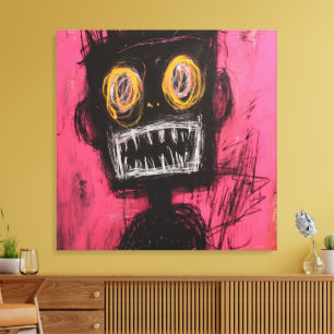 Expressionist Visage: High-Contrast Canvas Print