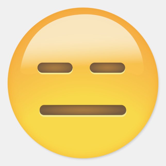 Expressionless Face Emoji Classic Round Sticker (Front)