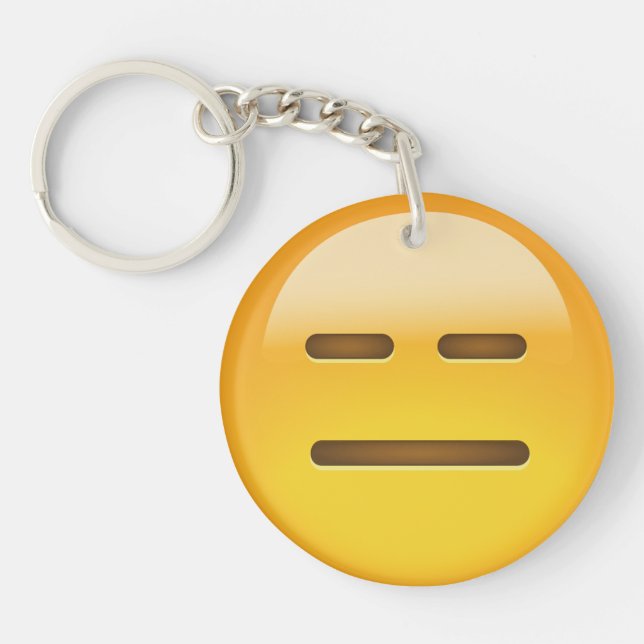 Expressionless Face Emoji Key Ring (Front)