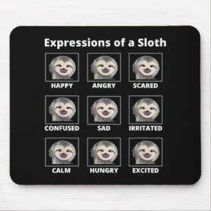 Expressions Moods Of A Slow And Lazy Sloth Mouse Mat
