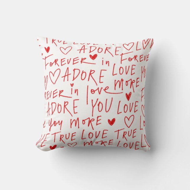 Expressions of Love in Red Cushion (Front)