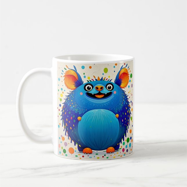 Expressive abstract animal art design colourful coffee mug (Left)