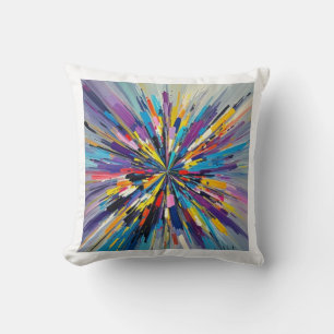 Expressive abstract art design cushion