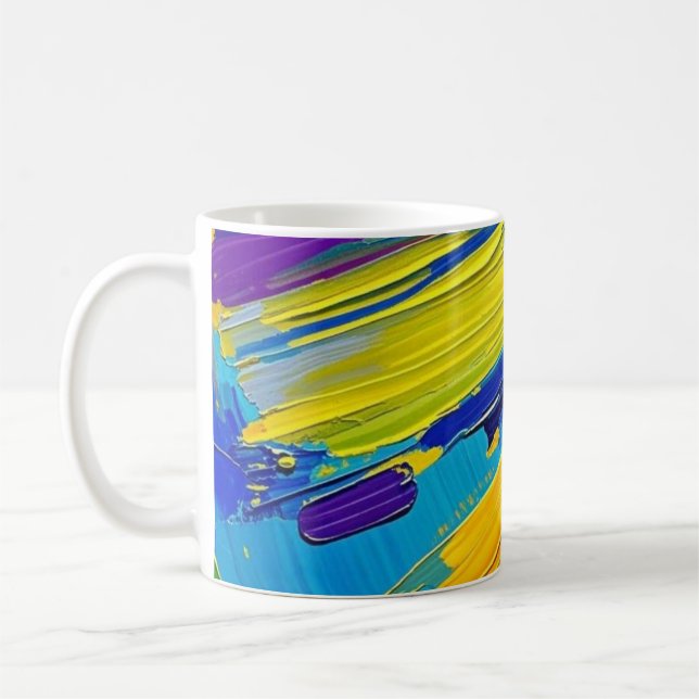 Expressive abstract art design wall decor poster coffee mug (Left)