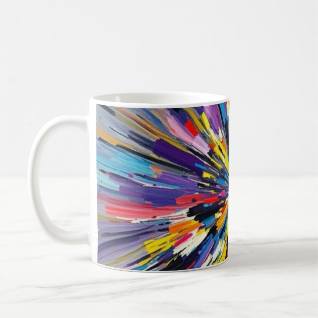 Expressive abstract art design wall decor poster coffee mug (Left)