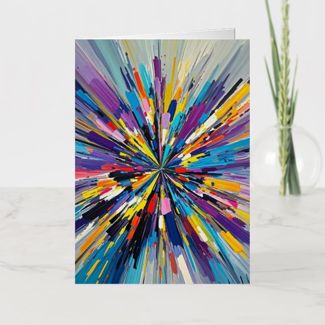 Expressive abstract art design wall decor poster foil greeting card (Front)