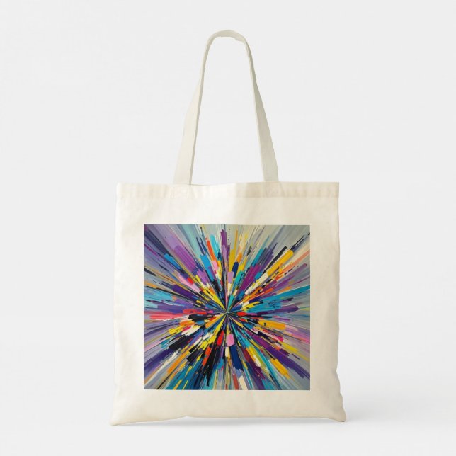 Expressive abstract art design wall decor poster tote bag (Back)