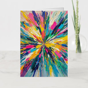 Expressive abstract colourful  foil greeting card