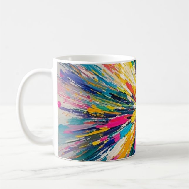 Expressive abstract colourful wall art poster deco coffee mug (Left)